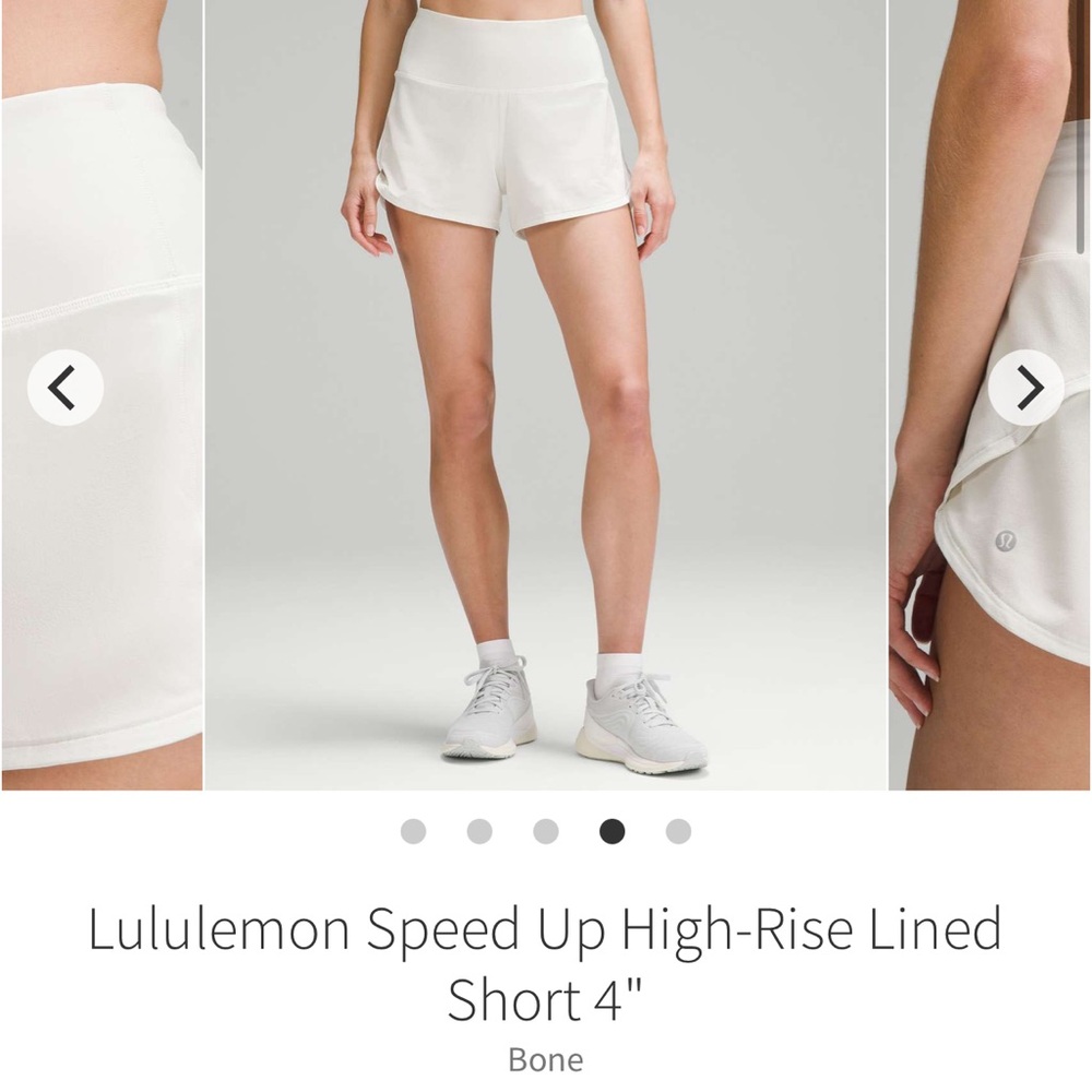 lululemon athletica Speed Up High-Rise Lined Shorts — Bone (Off-White) - Picture 3 of 8